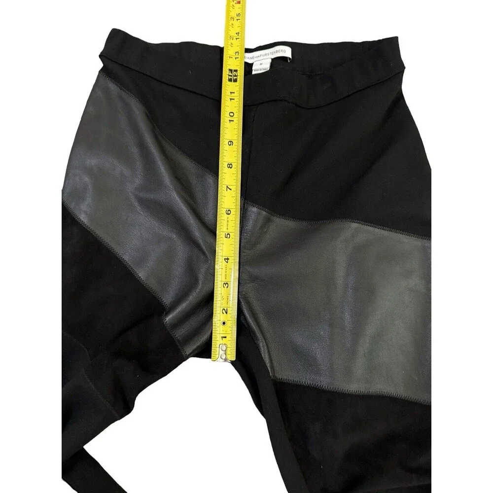 Diane Von Furstenberg Black Slim Moto Legging Pants Size Medium‎ DVF